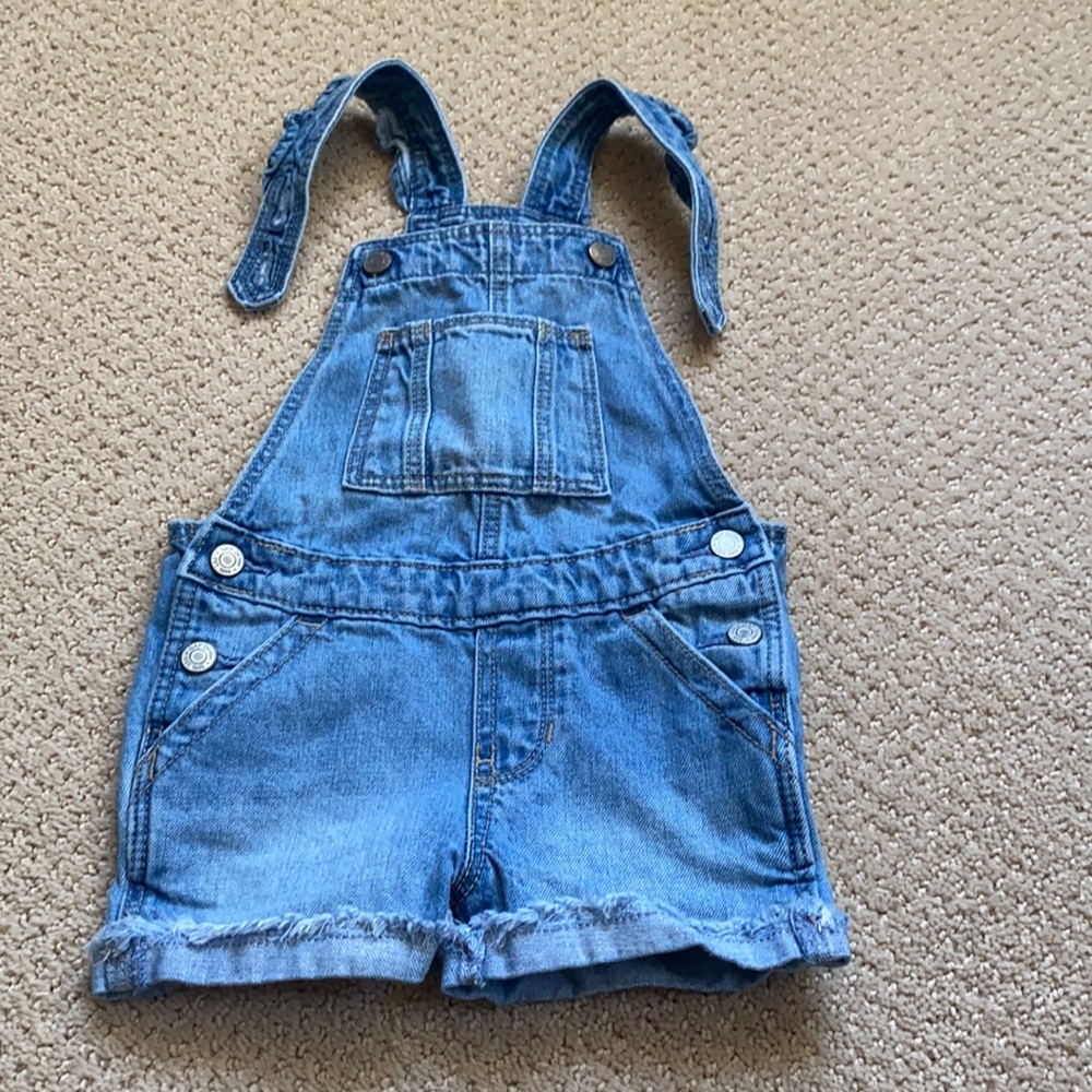 Gap Denim TODDLER Ruffle Overall 18-24m EUC